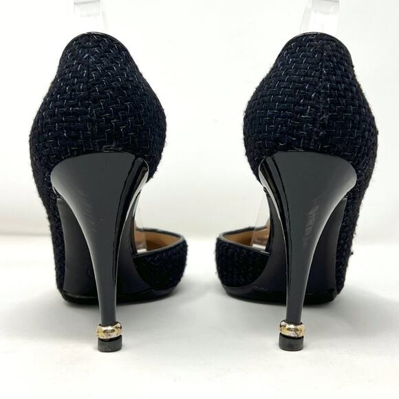 Chanel Black Cap-Toe Tweed T-Strap Mary Jane Pumps – Size 40 - Picture 5 of 11